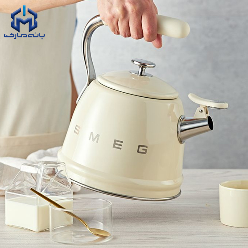 کتری استیل روگازی کرمی اسمگ